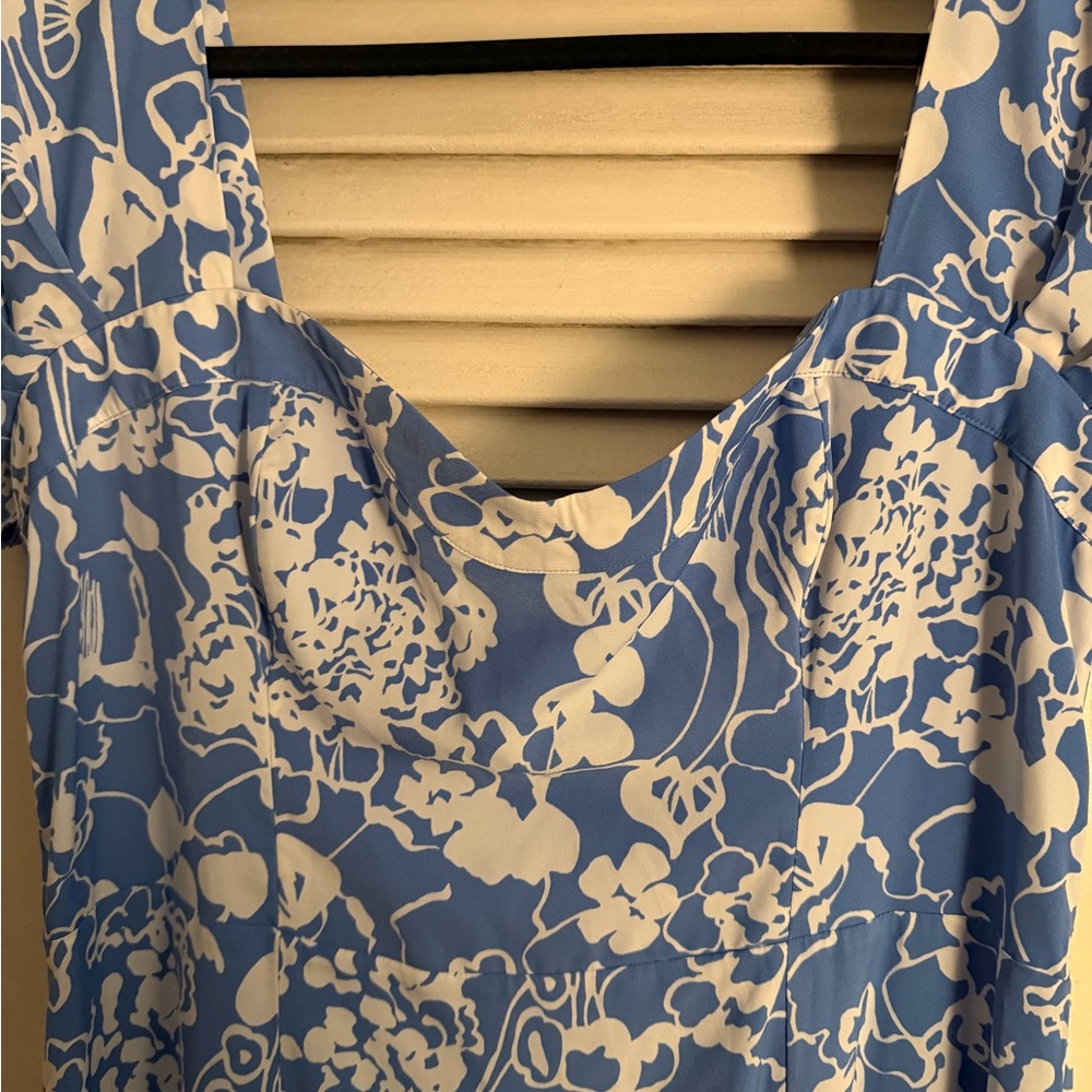 Abercrombie & Fitch Blue and White Floral Midi Dress - Picture 3 of 7